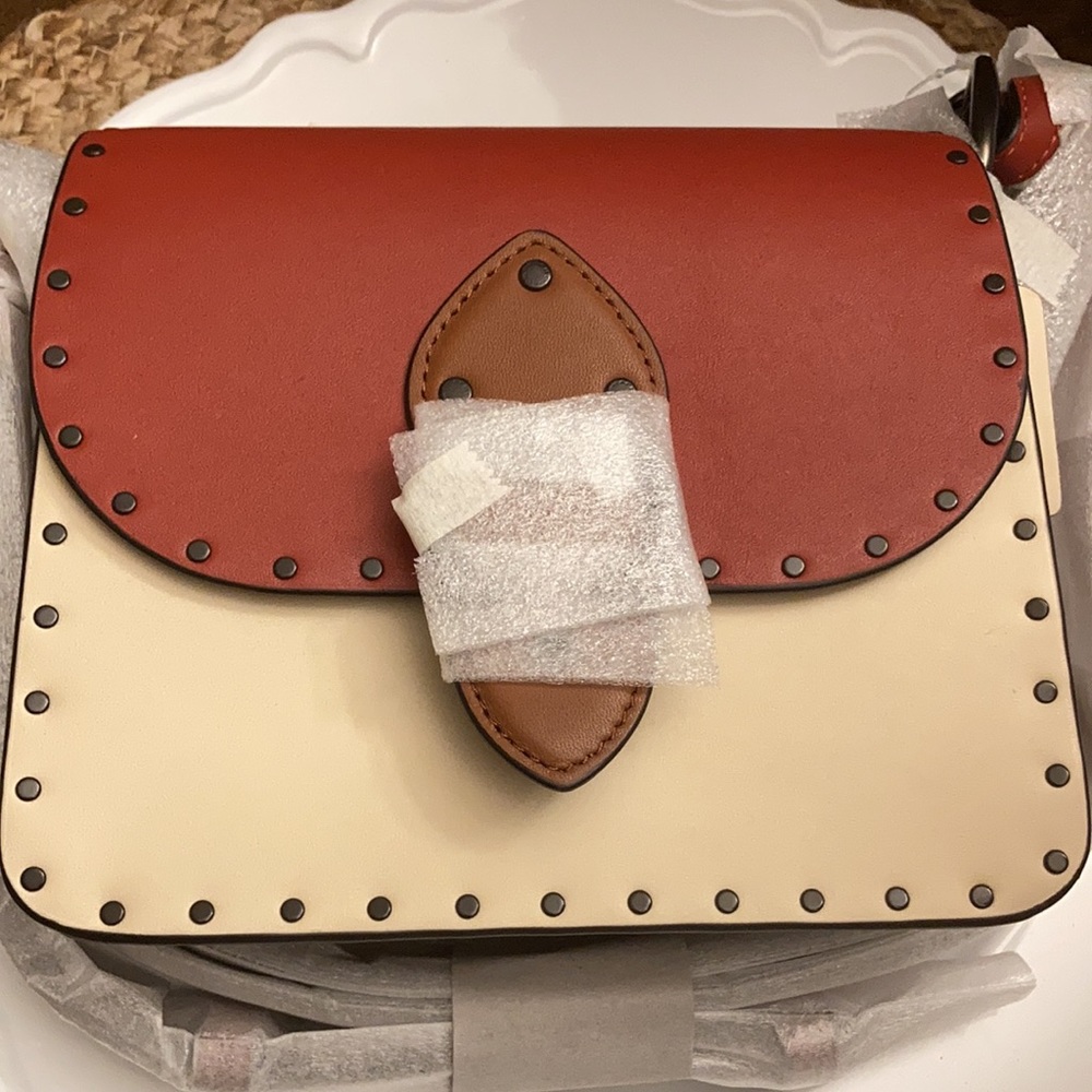 Coach Shoulder Beat 18 in Colorblock with Rivets - Picture 7 of 13
